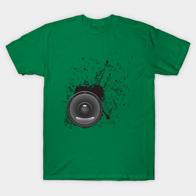 Soundspeaker with music notes T-Shirt by AnnArtshock